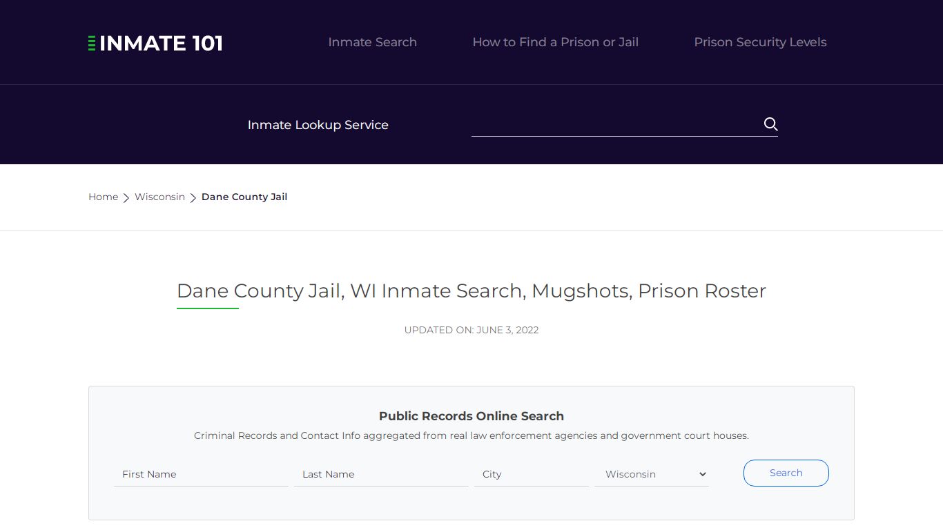 Dane County Jail, WI Inmate Search, Mugshots, Prison ...